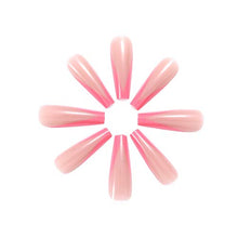 Load image into Gallery viewer, Brishow Coffin False Nails Pink Long Fake Nails Acrylic Ballerina Press on Nails Full Cover Stick on Nails 24pcs for Women and Girls