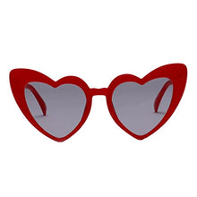 Load image into Gallery viewer, Milageto Heart Shaped Sunglasses Trendy Retro Style Sun Glasses Eyewear Streetwear - Red, 155x145x70mm