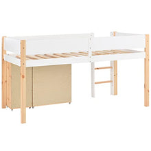 Load image into Gallery viewer, KAISAN Mid Sleeper Cabin Bed with Movable Cabinet and Ladder, 3FT Single Loft Bed Children Kids Solid Pine Wood Storage Bunk Bed Frame for Office, School, Dorm and Home,90x190cm, White