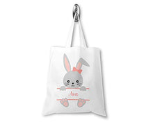 Load image into Gallery viewer, Personalised Easter Bunny Tote Bag, Custom Easter Egg Hunt Sack, Easter Gift, Boys or Girls, Kids Treat Bag, Bunny Rabbit Bag, Easter Gift Bag, Easter Egg Bag