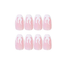 Load image into Gallery viewer, 24PCS Press on False Nails Flame Coffin Square Acrylic Fake Nails Fire Glue On Fingersnails for Women Girls DIY Manicure Salon