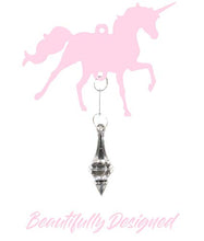 Load image into Gallery viewer, Unicorn Chandelier Children Bedroom Lamp Shade for Girls Nursery Decoration Pink Purple Silver with Shiny Pendants