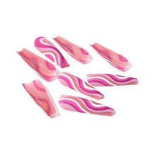 Load image into Gallery viewer, Brishow Coffin False Nails Long Fake Nails Pink Lines Press on Nails Ballerina Acrylic Stick on Nails 24pcs for Women and Girls