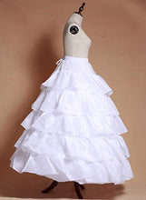 Load image into Gallery viewer, YULUOSHA Women's Crinoline Petticoat 4 Hoop Skirt 5 Ruffles Layers Ball Gown Half Slips Underskirt for Wedding Bridal Dress - White -