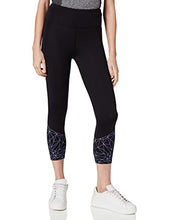 Load image into Gallery viewer, Amazon Brand - AURIQUE Women's Cropped Sports Leggings, Black (Balck/Dahlia Purple), 14, Label:L