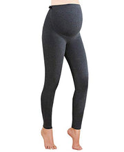 Load image into Gallery viewer, Foucome 2 Pack Maternity Leggings Full Ankle Length Cotton Super Soft Support Leggings Grey + Black, UK M