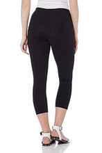Load image into Gallery viewer, Roman Originals Women Cropped Legging Capri Pants Crop Trouser Shorts Ladies Stretch Cotton Elasticated High Waist 3/4 Length Gym Sports Workout Yoga Regular & Plus Size - Black - Size 14