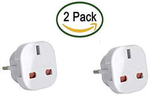 Load image into Gallery viewer, Q4U Q4UW2 Travel Adaptor White UK to EU Convert Power UK plug 3 pin to European Plug 2 Pin, Pack of 2