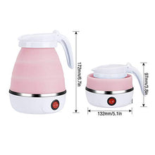 Load image into Gallery viewer, Gobesty Foldable kettle, Portable Foldable Electric Kettle for Travel Food Grade Silicone Electric Water Heater Collapses with Separable Power Cord Ideal for Hiking Camping and indoor(0.6L, pink)