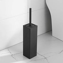 Load image into Gallery viewer, bgl Toilet Brush and Holder, Silicone Toilet Brush Holder 2 Brush Head, Aluminum Square Loo Brush for Bathroom Cleaning, Toilet Brushes (Matte Black)