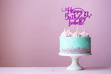 Load image into Gallery viewer, Personalised Happy Birthday Glitter Cake Topper by Cakeshop | Custom Colour Any Name & Any Age Glitter Cake Decoration for 1st 10th 16th 18th 20th 21st 30th 40th 50th 60th 70th 80th (Rose Gold)