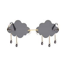 Load image into Gallery viewer, Dollger Rimless Cute Sunglasses For Women Trendy Vintage Creative 90s Sunglasses Funny Cloud Shaped Disco Glasses (A Grey)