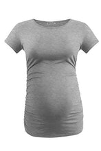 Load image into Gallery viewer, Smallshow Maternity Clothing Tops Side Ruched Pregnancy Clothes for Women 3-Pack Black/Grey/Wine M