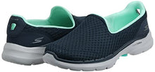Load image into Gallery viewer, Skechers Women's GO Walk 6 Big Splash Sneaker, Navy Textile/Turquoise Trim, 6 UK