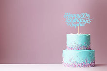 Load image into Gallery viewer, EDSG Personalised Happy Birthday Cake Topper Customised with Any Age Name Party Cake Decoration 16 18 21 40 60 Double Sided Glitter Card Rose Gold