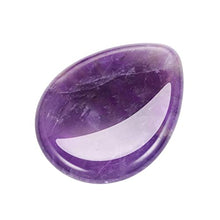 Load image into Gallery viewer, CrystalTears Natural Amethyst Carved Thumb Worry Stone Healing Crystal Pocket Palm Stone 1PC