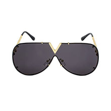 Load image into Gallery viewer, Trendy Sunglasses, Adult V-Shaped Design Decor Outdoor Glasses, UV400 Eye Protection Clothing Accessory (Gold#Black)