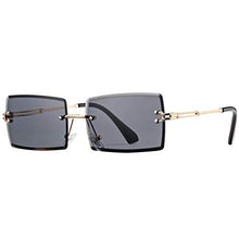 Load image into Gallery viewer, Rectangle Sunglasses for Men/Women Small Rimless Square Shade Eyewear (Black)