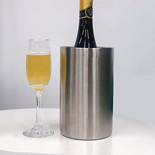 Load image into Gallery viewer, Wine or Champagne Cooler Bucket Double Walled Hygienic Stainless Steel for Dinner Parties, BBQ, Fine Dining, Hen Party, Wedding Table, Champagne, Prosecco (1 Item) (2 Pack)