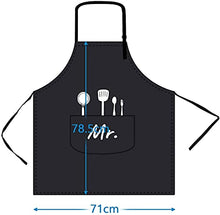 Load image into Gallery viewer, Cymax Mr Mrs Couples Aprons ,2 Pack Kitchen Cooking Apron with Adjustable Strap ,Bride Engagement Wedding for Couples and Bridal Shower