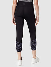 Load image into Gallery viewer, Amazon Brand - AURIQUE Women's Cropped Sports Leggings, Black (Balck/Dahlia Purple), 14, Label:L