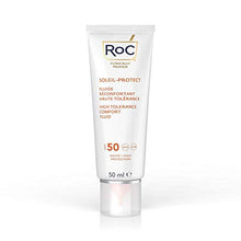 Load image into Gallery viewer, RoC - Soleil-Protect High Tolerance Comfort Fluid SPF 50 - UVA/B Protection - Face Moisturiser - Hypoallergenic Sunscreen - Sensitive Skin - 50 ml