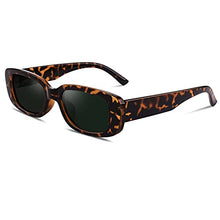 Load image into Gallery viewer, GQUEEN Rectangle Sunglasses for Women Polarized Square Retro Vintage 90s Trendy Fashion UV400 Tortoise G15 Green