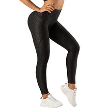 Load image into Gallery viewer, Netolo TIK Tok Leggings Butt Lift, Women Gym Leggings High Waist Waffle Leggings, Scrunch Honeycomb Leggings Anti Cellulite Leggings for Workouts Yoga Pants - M Black