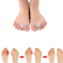 Load image into Gallery viewer, 4pcs Soft and Gentle Clear Gel Toe Separators for Overlapping Toes Bunions Big Toe Alignment Corrector and Spacer - Large