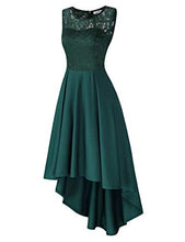 Load image into Gallery viewer, KOJOOIN Women's Dress Vintage Floral Bridesmaid Sleeveless Dress Lace Dress Wedding Evening Party Cocktail Midi Prom High Waist Dresses Green L