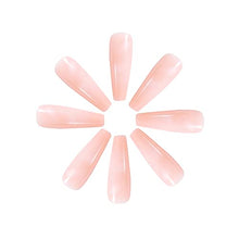 Load image into Gallery viewer, Brishow Coffin False Nails Long Fake Nails Nude Press on Nails Ballerina Acrylic Stick on Nails 24pcs for Women and Girls