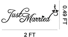 Load image into Gallery viewer, Konsait just married decorations, Just Married Car Window Decal Car Sticker& Just Married Bunting Banner Garland for Wedding Honeymoon Car Decoration Newlywed Wedding Gift