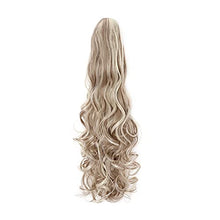 Load image into Gallery viewer, Real Fashion Ponytail Hair Extension Claw Curly Wavy Straight Clip in Hairpiece One Piece A Jaw Long Pony Tails for Women 24” Curly - Sandy blonde & bleach blonde