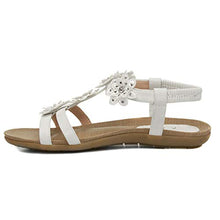 Load image into Gallery viewer, Lilley Womens White Flower Crochet Flat Sandal - Size 6 UK - White