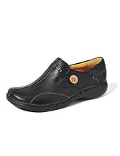 Load image into Gallery viewer, Clarks Women's Slip-On Flats Shoes Un Loop Black Leather, 7 UK