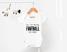 Load image into Gallery viewer, Reality Glitch Shh.. I'm Watching Football with Daddy Funny Newborn Baby Grow Gift (3-6 Months, White)