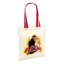 Load image into Gallery viewer, I Burn For You Tote Bag Cotton Shopper Period Drama TV Show Novel Book London Daphne Simon Love Couple Wedding Married Diamond Season Quote Gift Present (Red Handle)