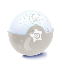 Load image into Gallery viewer, Infantino Soothing Light and Projector - Clip-on Crib Night Light with Grow-With-Me Design, Starry Night Projector and Tabletop Light with Built-in Melodies and Sound Sensors