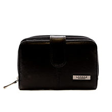 Load image into Gallery viewer, Women's Small Purse, Real Leather Zip Wallet with Coin and Key Pocket for Ladies (Black)