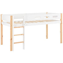 Load image into Gallery viewer, KAISAN Mid Sleeper Cabin Bed with Movable Cabinet and Ladder, 3FT Single Loft Bed Children Kids Solid Pine Wood Storage Bunk Bed Frame for Office, School, Dorm and Home,90x190cm, White