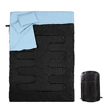 Load image into Gallery viewer, Aeike Warm Double Sleeping Bag 86"x60" Double Thermal Thick Sleeping Bag 2 Person with 2 Pillows for Outdoor Camping Hiking Thick Sleeping Bag for Winter and Spring