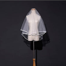 Load image into Gallery viewer, Amerson Bridal Veil Wedding Vails Women's Simple Short Wedding Veils for Brides with Comb for Brides Shower Bachelorette Hen do Night Party Chucky Costume Halloween Girls First Communion (White)