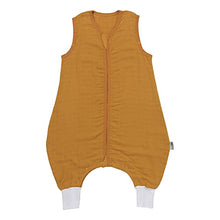 Load image into Gallery viewer, Slumbersac Baby Summer Sleeping Bag with feet Bamboo Muslin 0.5 Tog 80cm Saffron | Baby Sleep Bag with Legs for Babies from 80 to 90 cm | Baby Sleeping Bag with Legs 0.5 tog