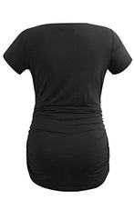 Load image into Gallery viewer, Smallshow Maternity Clothing Tops Side Ruched Pregnancy Clothes for Women 3-Pack Black/Grey/Wine M