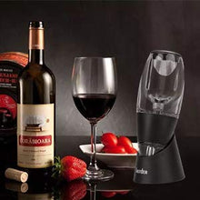 Load image into Gallery viewer, Hotder Wine Aerator, Acrylic Red Wine Decanter Pourer with Base Gift Set for Christmas New Year Party Wine Lover Gift-Black