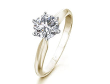 Load image into Gallery viewer, yellow gold diamond ring 1 carat solitaire with diamond grading report_K
