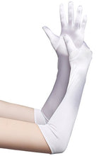 Load image into Gallery viewer, BABEYOND Long Evening Gloves Satin Elbow Gloves Bridal Fancy Dress Gloves Wedding Prom Opera Gloves 1920s Style for Women (Long Smooth 52cm/White)(Size: Adult Size (Length 52cm))