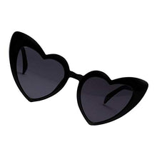 Load image into Gallery viewer, F Fityle Heart Shaped Sunglasses Summer Trendy Sun Glasses UV400 Rave Party Eyewear - Black, 155x145x70mm