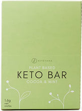 Load image into Gallery viewer, Keto Hana Cocoa & Mint Bar Keto Diet Vegan Grain Free Dairy Free Plant Based No Refined Sugars Gluten Free 1.6g Net Carbs - 40g a bar, 12 in a Box