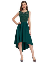 Load image into Gallery viewer, KOJOOIN Women's Dress Vintage Floral Bridesmaid Sleeveless Dress Lace Dress Wedding Evening Party Cocktail Midi Prom High Waist Dresses Green L